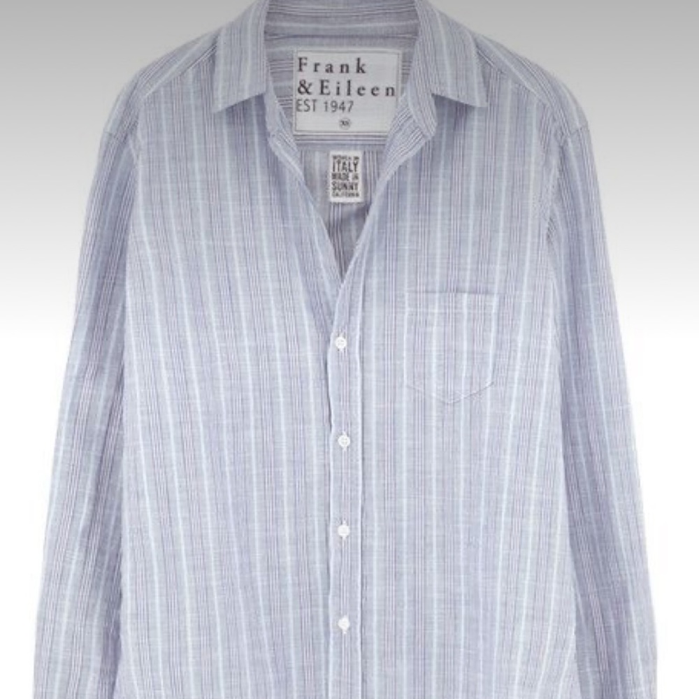 Frank & Eileen Cotton Eileen Shirt Blue Multistripe